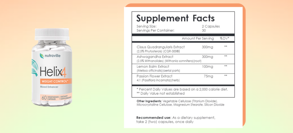 Helix 4 Supplement Facts